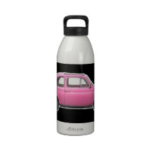 Voiture vintage rose d'années '60 de Fiat 500 Cinq Bouteilles D'eau Réutilisables