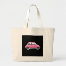 Voiture vintage rose d'années '60 de Fiat 500 Cinq Sacs De Toile