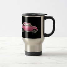 Voiture vintage rose d'années '60 de Fiat 500 Cinq Mug