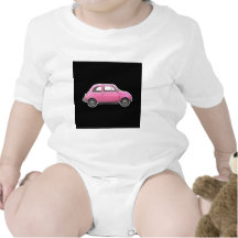 Voiture vintage rose d'années '60 de Fiat 500 Cinq T-shirts