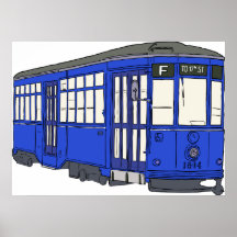 Voitures de Trolleycar de tram de tramway de troll Posters