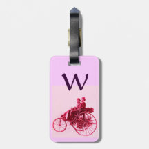 Voitures vintages recueillant le monogramme étiquette à bagages