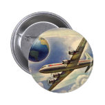 Vol vintage d'avion autour du monde en nuages pin's