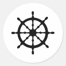 volant de bateau de capitaine autocollant rond