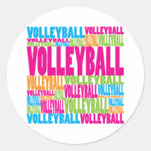 Volleyball coloré adhésifs ronds