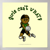 Volleyball foncé en vert poster