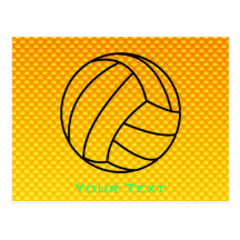 Volleyball jaune-orange carte postale