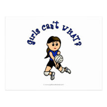 Volleyball léger de filles dans l'uniforme bleu cartes postales