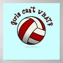 Volleyball rouge affiche