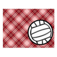 Volleyball rouge de plaid carte postale