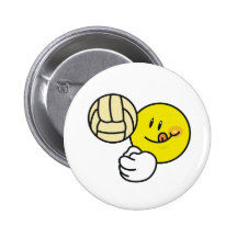 Volleyball souriant badge avec épingle