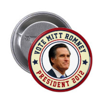 Vote Mitt Romney pour le président 2012 Badge Avec Épingle