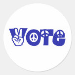 Vote pour la paix autocollant rond