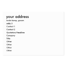 votre adresse, jeune mariée et marié, addy… - cust carte de visite