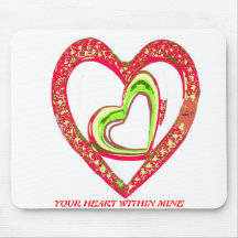 VOTRE COEUR DANS LE MIEN PAR LIZ LOZ TAPIS DE SOURIS