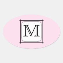 Votre lettre. Monogramme fait sur commande. Blanc  Autocollants
