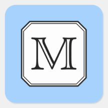 Votre lettre. Monogramme fait sur commande. Blanc  Stickers Carrés