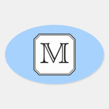 Votre lettre. Monogramme fait sur commande. Blanc  Autocollant