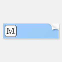 Votre lettre. Monogramme fait sur commande. Blanc  Autocollant Pour Voiture
