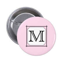 Votre lettre. Monogramme fait sur commande. Blanc  Pin's Avec Agrafe