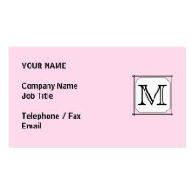 Votre lettre. Monogramme fait sur commande. Blanc  Cartes De Visite Professionnelles