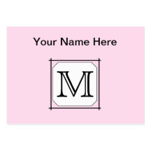 Votre lettre. Monogramme fait sur commande. Blanc  Modèles De Cartes De Visite