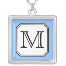 Votre lettre. Monogramme fait sur commande. Blanc  Pendentif Personnalisé