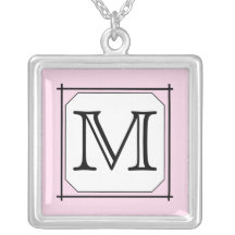 Votre lettre. Monogramme fait sur commande. Blanc  Colliers