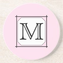 Votre lettre. Monogramme fait sur commande. Blanc  Dessous De Verre