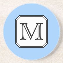 Votre lettre. Monogramme fait sur commande. Blanc  Dessous De Verre