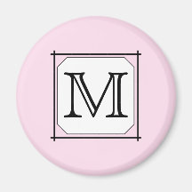 Votre lettre. Monogramme fait sur commande. Blanc  Magnets Pour Réfrigérateur