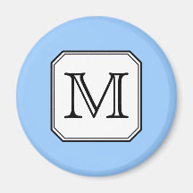 Votre lettre. Monogramme fait sur commande. Blanc  Aimants Pour Réfrigérateur