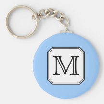 Votre lettre. Monogramme fait sur commande. Blanc  Porte-clefs