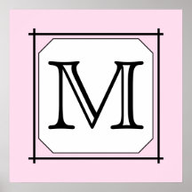 Votre lettre. Monogramme fait sur commande. Blanc  Poster