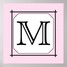 Votre lettre. Monogramme fait sur commande. Blanc  Affiches
