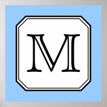 Votre lettre. Monogramme fait sur commande. Blanc  Poster