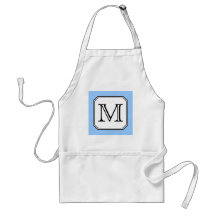 Votre lettre. Monogramme fait sur commande. Blanc  Tabliers