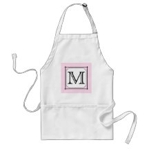 Votre lettre. Monogramme fait sur commande. Blanc  Tablier