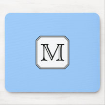Votre lettre. Monogramme fait sur commande. Blanc  Tapis De Souris