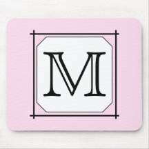 Votre lettre. Monogramme fait sur commande. Blanc  Tapis De Souris