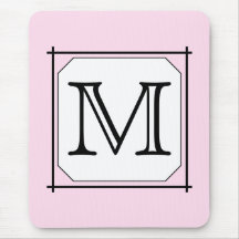 Votre lettre. Monogramme fait sur commande. Blanc  Tapis De Souris