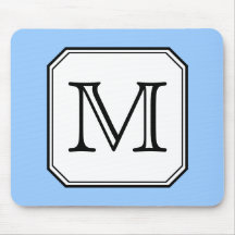 Votre lettre. Monogramme fait sur commande. Blanc  Tapis De Souris