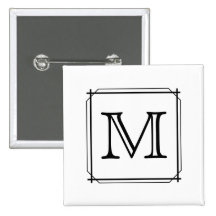 Votre lettre. Monogramme fait sur commande. Noir e Pin's