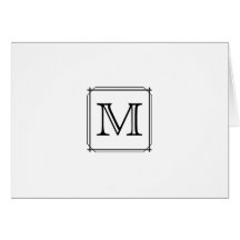 Votre lettre. Monogramme fait sur commande. Noir e Cartes De Vœux