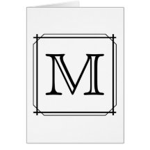 Votre lettre. Monogramme fait sur commande. Noir e Carte De Vœux