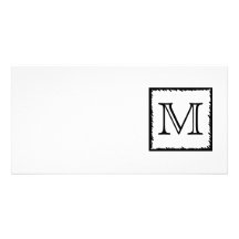 Votre lettre. Monogramme fait sur commande. Noir e Photocarte Customisée