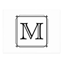 Votre lettre. Monogramme fait sur commande. Noir e Carte Postale