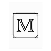 Votre lettre. Monogramme fait sur commande. Noir e Cartes De Visite Professionnelles