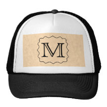Votre lettre. Monogramme fait sur commande. Noir e Casquettes De Camionneur