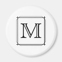 Votre lettre. Monogramme fait sur commande. Noir e Magnets